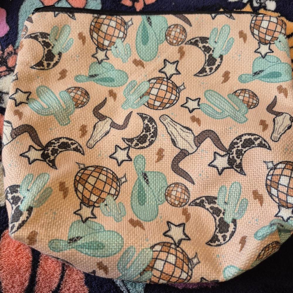 Cactus and Western Print Pouch